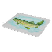 Waterverf forel snijplank (Hoek)