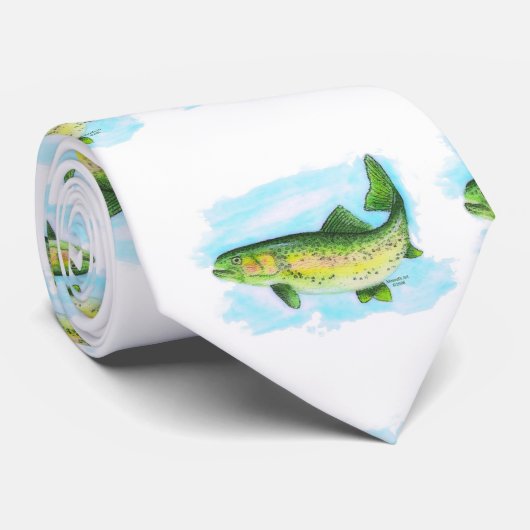 Waterverf forel Stropdas (Opgerold)