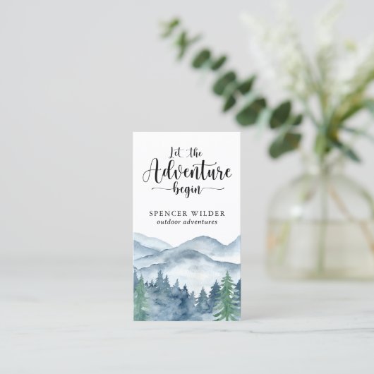 Waterverf Forest Adventure Natuur Gids Visitekaartje (Staand voorkant)