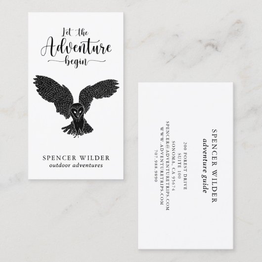 Waterverf Forest Adventure Natuur Gids Visitekaartje (Voorkant / Achterkant)