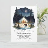 Waterverf Forest Adventure wacht op Baby shower Kaart (Staand voorkant)