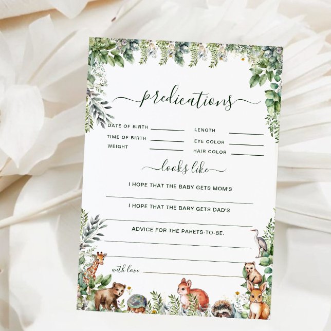 Waterverf Forest Animals Baby shower voorspellinge (Creator heeft geüpload)