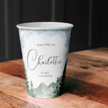 Waterverf Forest Baby shower Cups