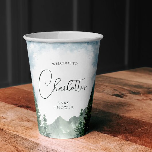 Waterverf Forest Baby shower Cups Papieren Bekers