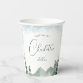 Waterverf Forest Baby shower Cups Papieren Bekers (Achterkant)