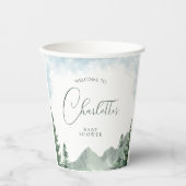 Waterverf Forest Baby shower Cups Papieren Bekers (Voorkant)