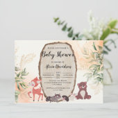 Waterverf Forest Baby shower Kaart (Staand voorkant)