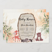 Waterverf Forest Baby shower Kaart (Voorkant / Achterkant)