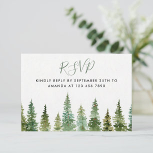 Waterverf Forest Baby shower RSVP-kaart RSVP Kaartje