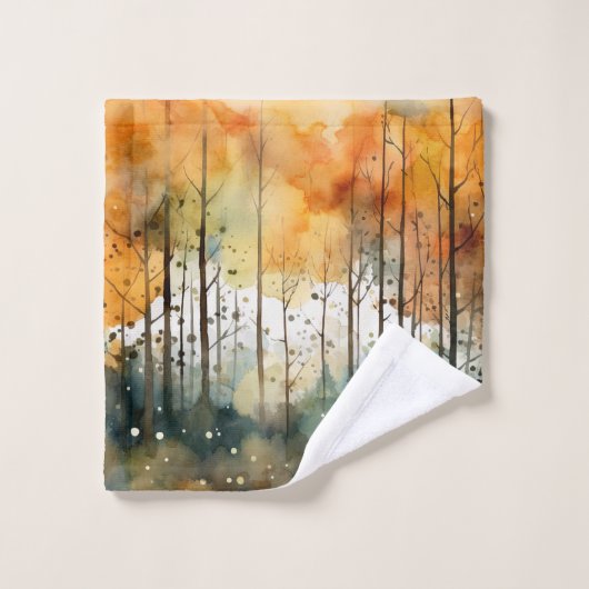 Waterverf Forest Boho Monogram Bad Handdoek (Wasdoekje)