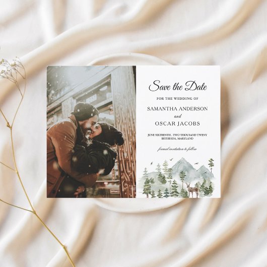 Waterverf Forest | Bomen en bier Aankondigingskaart