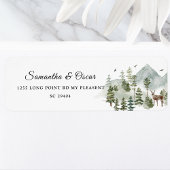 Waterverf Forest | Bomen en bier Etiket