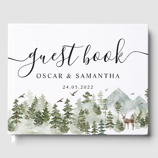 Waterverf Forest | Bomen en bier Gastenboek (Voorkant)