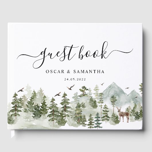 Waterverf Forest | Bomen en bier Gastenboek (Voorkant)