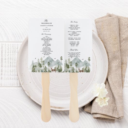 Waterverf Forest | Bomen en bier | Handwaaier