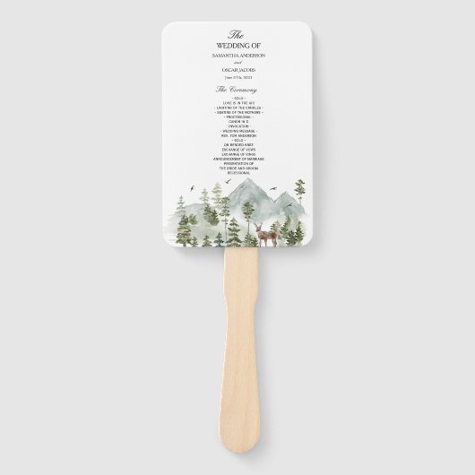 Waterverf Forest | Bomen en bier | Handwaaier (Voorkant)