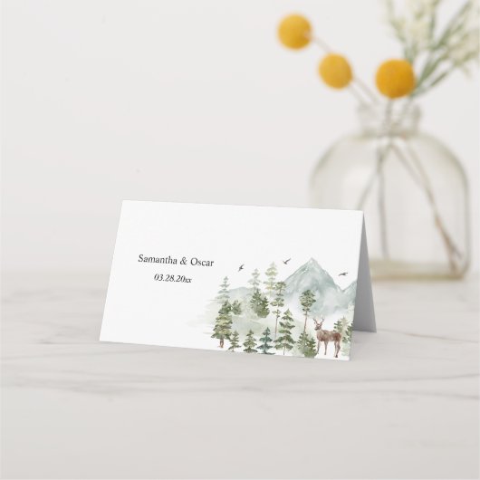 Waterverf Forest | Bomen en bier Plaatskaartje (Achterkant)