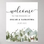 Waterverf Forest | Bomen en bier Poster (Voorkant)