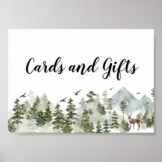 Waterverf Forest | Bomen en bier Poster (Voorkant)