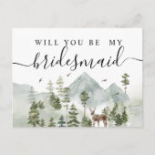 Waterverf Forest | Bomen en bier Uitnodiging Briefkaart (Voorkant)