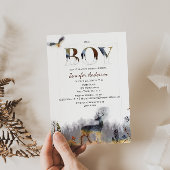 Waterverf Forest Boy Country Deer Baby shower Kaart