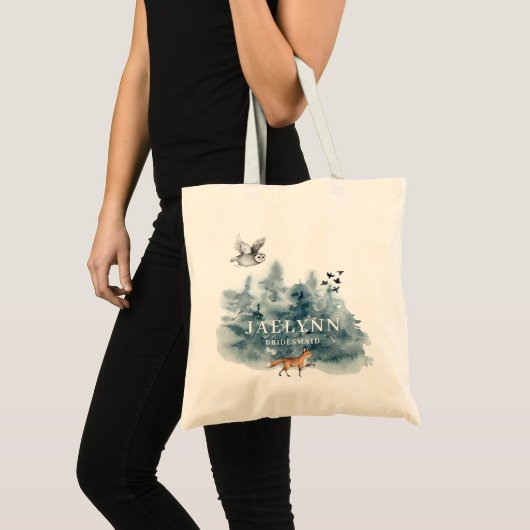 Waterverf Forest Bridesmaid Tote Bag (Voorkant (product))