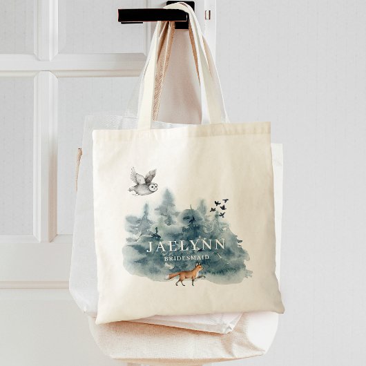 Waterverf Forest Bridesmaid Tote Bag