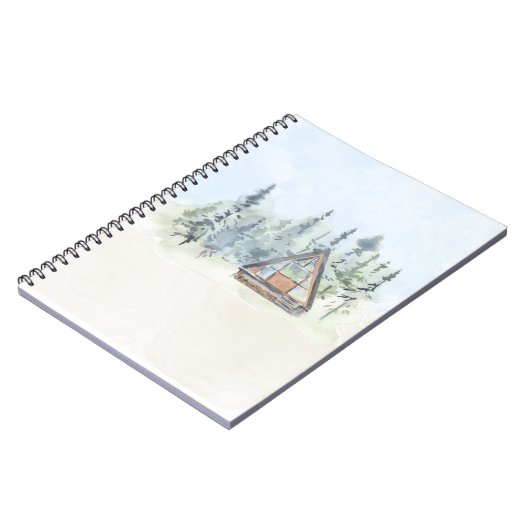 Waterverf Forest Cabin Home Notitieboek (Linkerzijde)