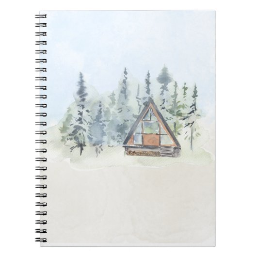 Waterverf Forest Cabin Home Notitieboek (Voorkant)