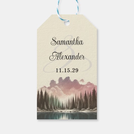 Waterverf Forest Cadeaulabel (Achterkant)