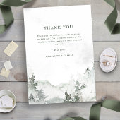 Waterverf Forest Dank u kaart