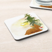 Waterverf Forest Fawn Onderzetter (Linkerzijde)