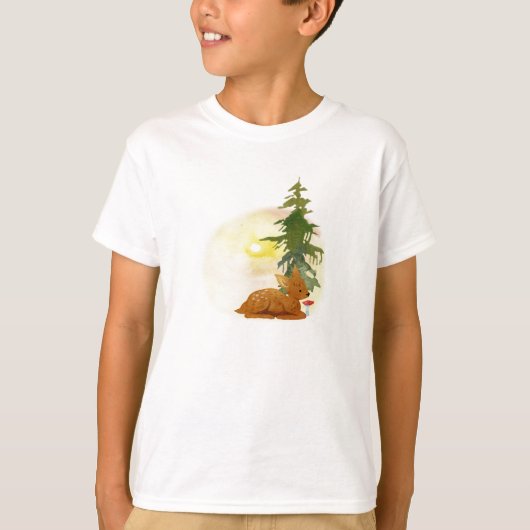 Waterverf Forest Fawn T-shirt (Voorkant)