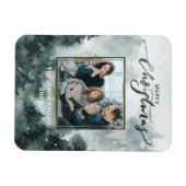 Waterverf Forest Foto | Vrolijk kerstfeest Magneet (Horizontaal)