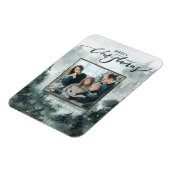 Waterverf Forest Foto | Vrolijk kerstfeest Magneet (Linkerzijde)