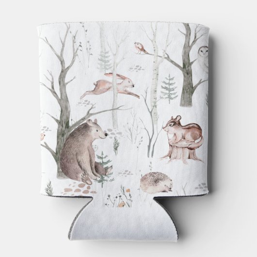 Waterverf Forest Friends Baby shower Blikjeskoeler (Achterkant)