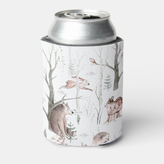 Waterverf Forest Friends Baby shower Blikjeskoeler (Blikje Achterkant)