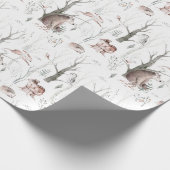 Waterverf Forest Friends Baby shower Cadeaupapier (Hoek)