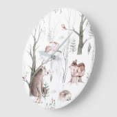 Waterverf Forest Friends Nursery Decoration Grote Klok (Hoek)