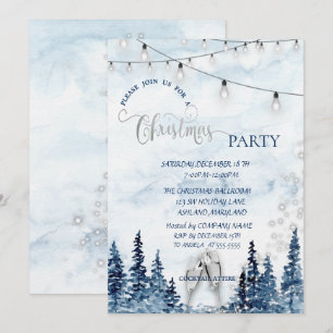 Waterverf Forest Glass Company kerst Kaart