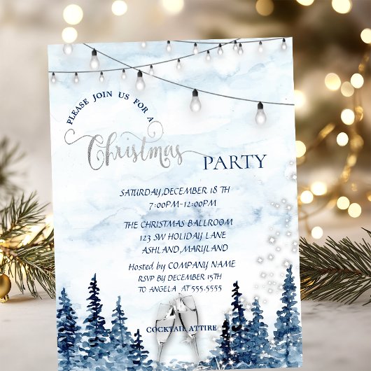 Waterverf Forest Glass Company kerst Kaart