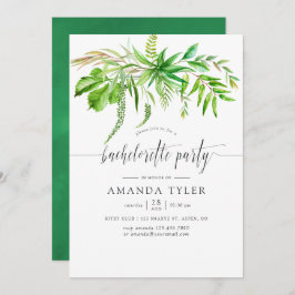 Waterverf Forest Greenery Bachelorette Party Kaart