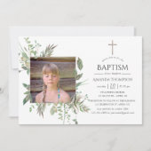 Waterverf Forest Greenery Baptism of Christening Kaart (Voorkant)