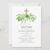 Waterverf Forest Greenery Baptism of Christening Kaart (Voorkant)