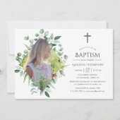 Waterverf Forest Greenery Baptism of Christening Kaart (Voorkant)