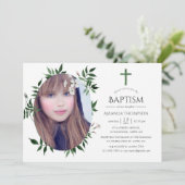 Waterverf Forest Greenery Baptism of Christening Kaart (Staand voorkant)