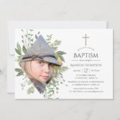 Waterverf Forest Greenery Baptism of Christening Kaart (Voorkant)