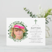 Waterverf Forest Greenery Baptism of Christening Kaart (Staand voorkant)
