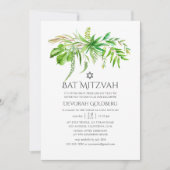 Waterverf Forest Greenery Bat Mitzvah Kaart (Voorkant)