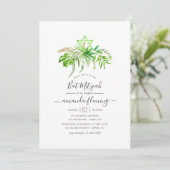 Waterverf Forest Greenery Bat Mitzvah Kaart (Staand voorkant)